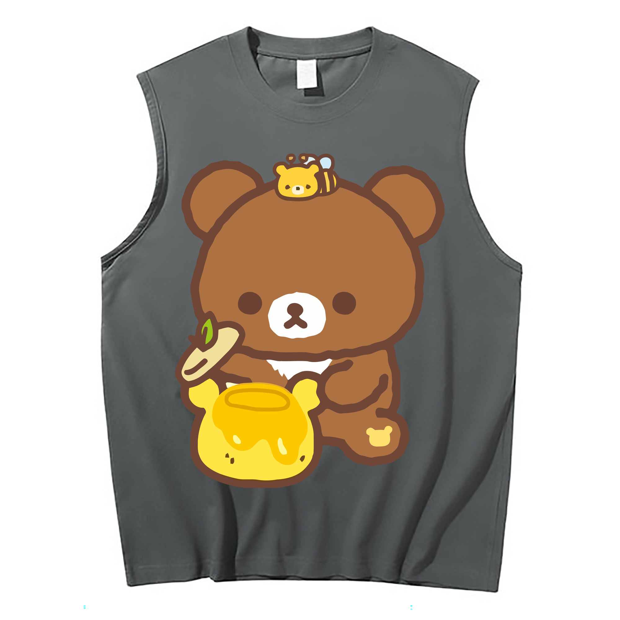 （画像用） リラックマ リラックマ キイロイトリ Rilakkuma Korilakkuma Kiiroitori コットン100％タンクトップ（フロントプリント）